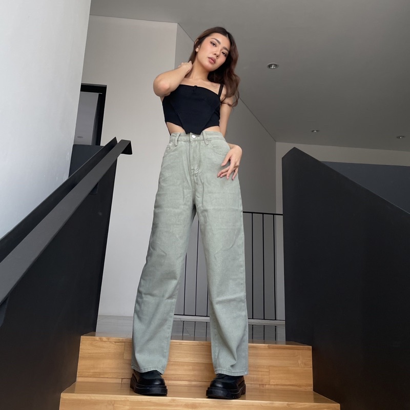 Pepper Mint Baggy Jeans - WEAR.THREEK