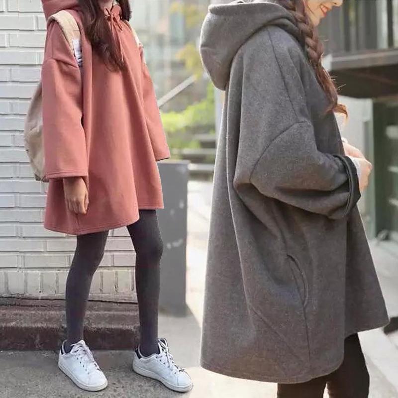 เสื้อกันหนาวฤดูใบไม้ร่วงใหม่! ! เวอร์ชั่นเกาหลีของกำมะหยี่ใหม่ hoodie หลวมกลางความยาว