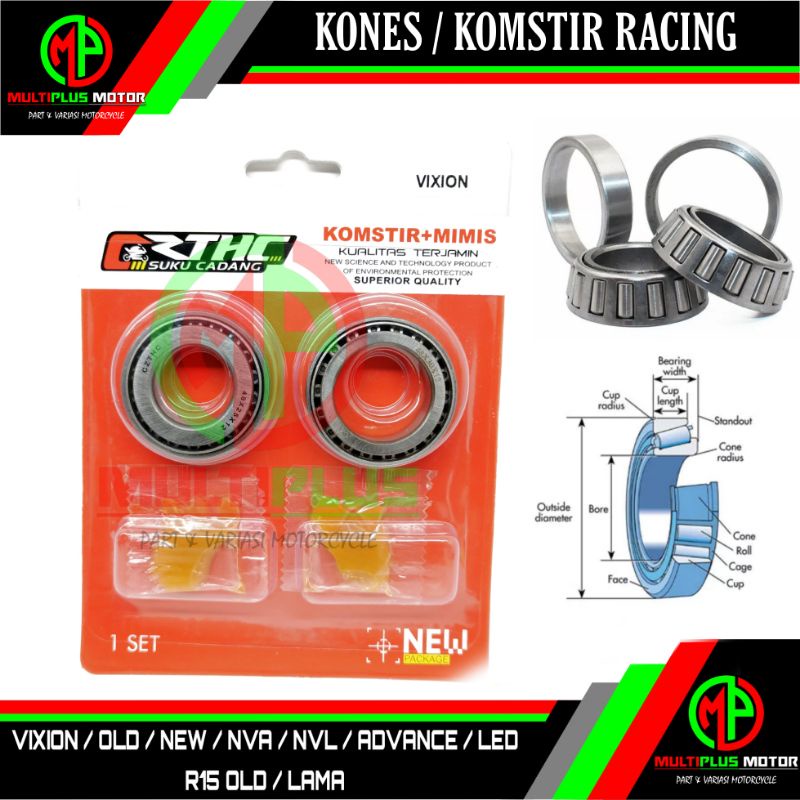 คอพวงมาลัย Komsetir Comstir racing แบริ่งไม้ไผ่ YAMAHA, VIXION OLD LAMA, VIXION NEW NVL NVA, VIXION 
