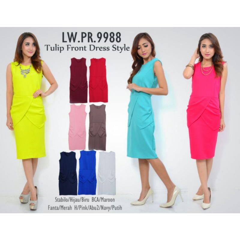 เดรส DL ทิวลิป 9988*