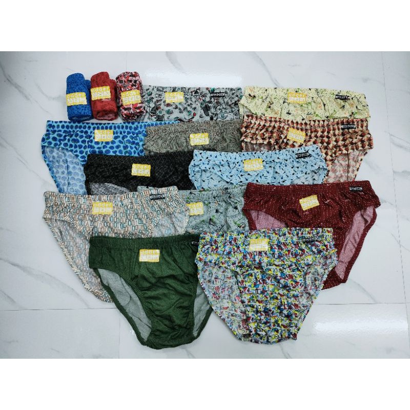 10ตัว กางเกงในชาย Adder ผ้าฝ้าย (รุ่นลาย 901) คละลาย Free Size , L,XL