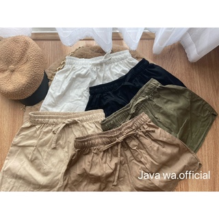 🔥ขาย👚Dee  shop🔥🔥กางเกงขาสั้นเอวยางยืดทรงหลวม ปลายขาตัด มีเชือกรูด ไม่มีกระเป๋าข้าง