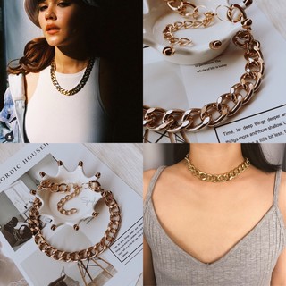 Chain necklace สร้อยคอโซ่ สีทอง ขนาดใหญ่ ฮิตสุดในตอนนี้ค่ะ ⁣⁣