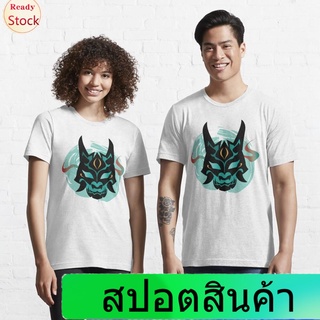 Illicit เสื้อยืดลำลอง Genshin Impact | Xiao Yaksha Mask Essential T-Shirt Mens Womens T-shirts