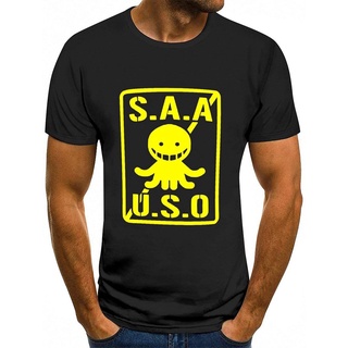 เสื้อยืดโอเวอร์ไซส์ใหม่สไตล์ขายร้อน Anime Korosensei - SAA - USO พิมพ์เสื้อแขนสั้นS-3XL