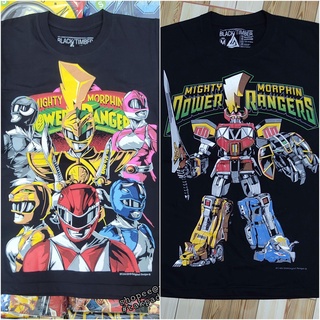 เสื้อยืดลําลอง ผ้าฝ้าย 100% แขนสั้น คอกลม พิมพ์ลายหุ่นยนต์ Mighty Morphin Power Rangers Megazord Baju Robot สีดํา สไตล์ว