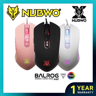 เมาส์เกมมิ่งมาโคร NUBWO X43 Ergonomic Gaming Mouse RGB Righting