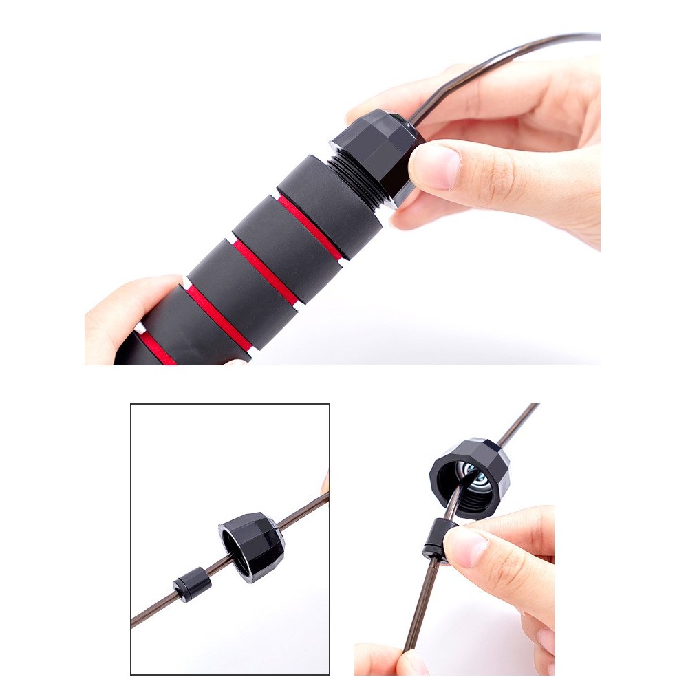 เชือกกระโดด เพิ่ม Load ได้ ลวดสลิงหลายเส้นหุ้ม PVC ทนทาน jump rope & metal weight -A043 - รูปที่ 4