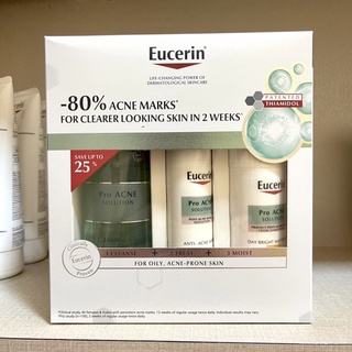 เซทลดสิวรอยสิวและผิวกระจ่างใส Eucerin Pro Acne Anti-Acne Regimen Set (Cleansing+Serum+Day mat)