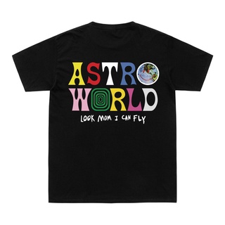 [ปรับแต่งได้]Streetwear Hip Hop เสื้อยืด Travis Scotts ASTROWORLD Cactus Jack แขนสั้นเสื้อยืด Oversize Harajuku แฟชั่นเส