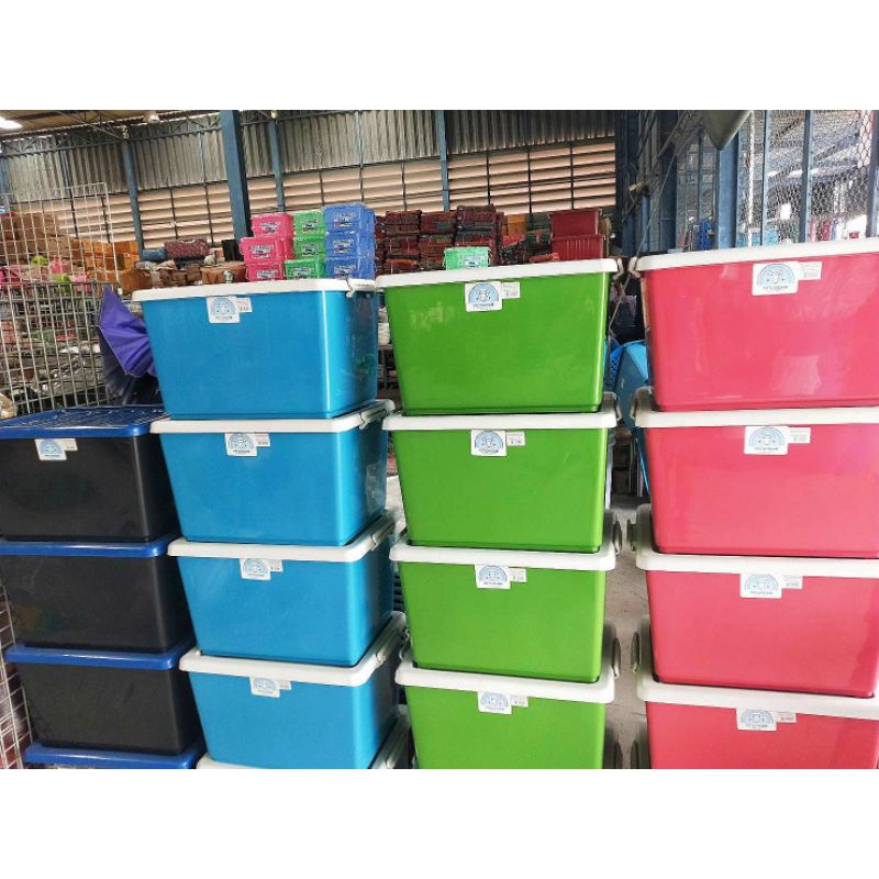 [60ลิตร]กล่องพลาสติกมีล้อ หลากหลายสี ถูกและดี✓✓ กล่องเก็บของ กล่องอเนกประสงค์