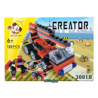 ProudNada Toys ของเล่นเด็กชุดตัวต่อเลโก้รถก่อสร้าง DA DA AO CREATOR 123 PCS 3001