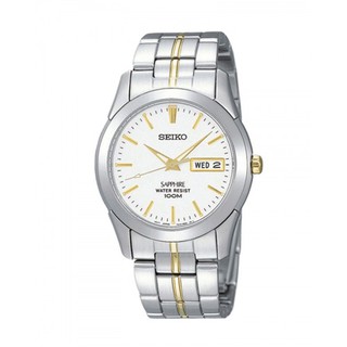 Seiko Quartz Sapphire Mens Watch นาฬิกาผู้ชาย สีเงิน/ขาว สายสแตนเลส รุ่น SGG719P1