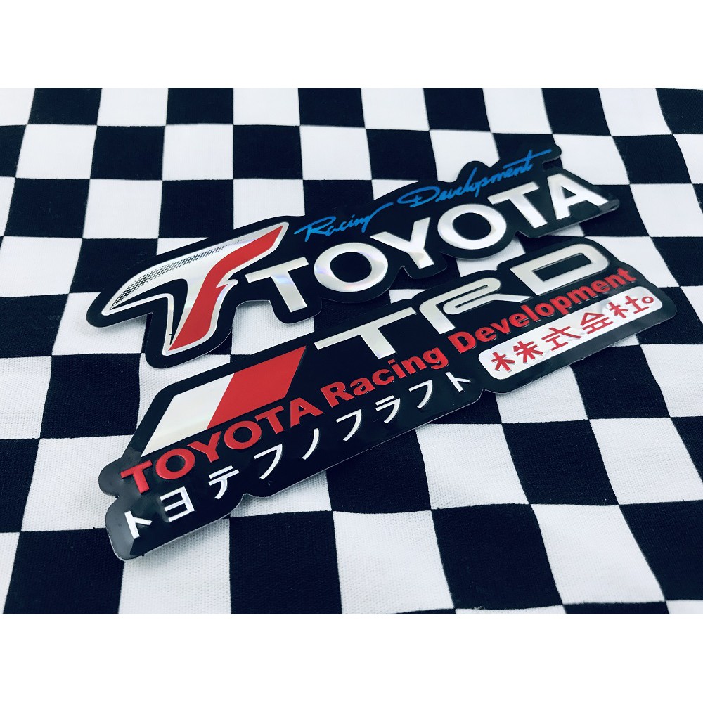 สติ๊กเกอร์ Toyota Racing TRD Japan JDM สติกเกอร์ 2ชิ้น 3D ตัวนูน แต่งรถยนต์ ติดรถ ติดกระจก Vios Yaris Vigo Revo Fortuner