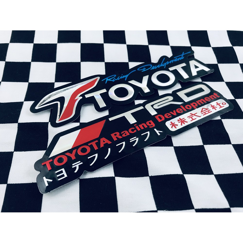 สติ๊กเกอร์ Toyota Racing TRD Sportivo JDM สติกเกอร์ สีน้ำเงิน [3ชิ้น] Sticker 3D ตัวนูน แต่งรถ ติดรถ Vios Yaris Fortuner