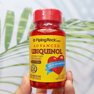 ยูบิควินอล Ubiquinol 200 mg 60 Quick Release Softgels (Piping Rock®) CoQ10 Q10