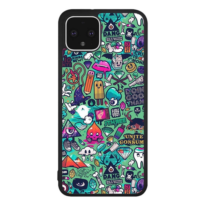 Google Pixel 3, 4, 5 XL, 6 Pro Doodle Wallpaper Case P0289