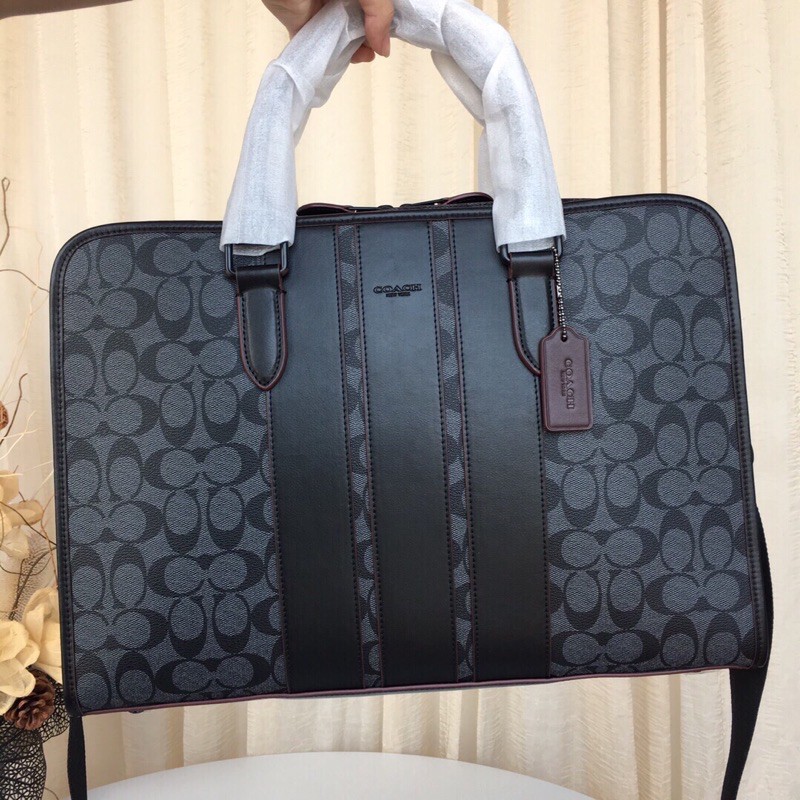 Outlet ส่วนลด🌈 Men Bond Brief 23212 72309 กระเป๋าเอกสารสำหรับผู้ชายแบบพกพา Coac h กระเป๋าสะพายข้าง