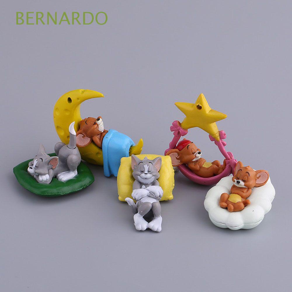 Bernardo โมเดลฟิกเกอร์ Tom & Jerry PVC รูปหนู และแมว ขนาดเล็ก 5 ชิ้น ต่อชุด