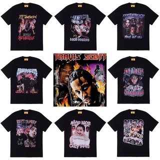 เสื้อยืด พิมพ์ลาย Travis Scott Eminem LiL Peep Xxtentacion Tupac ขนาดเล็ก สไตล์ฮิปฮอป