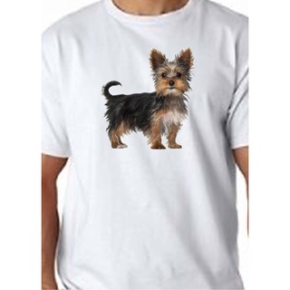 เสื้อยืด ผ้าฝ้าย 100% พิมพ์ลายสุนัข Yorkshire Terrier สําหรับสัตว์เลี้ยง สุนัข