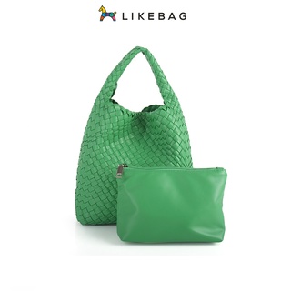 Likebag กระเป๋าถือลําลอง หนัง PU แบบถัก ขนาดเล็ก แฟชั่นเรียบง่าย สําหรับแม่ และเด็ก