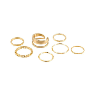 คุ้ม เซ็ทละ 7 ชิ้น แหวนเท่ห์ สไตล์พังก์ แหวนแฟชั่น แหวนเงิน แหวนทอง โซ่ เครื่องประดับ สำหรับผู้หญิง สไตล์เกาหลี R14