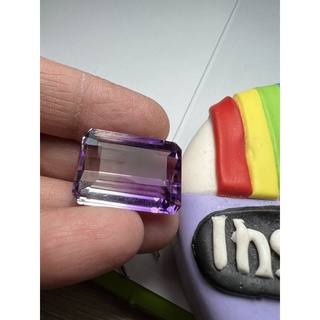 Bi color Amethyst Hydrothermal process 30 cts 22x15mm