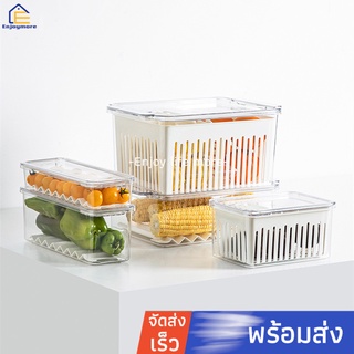 Enjoymore กล่องจัดระเบียบในตู้เย็น กล่องเก็บอาหาร กล่องเก็บผักผลไม้ในตู้เย็น กล่องจัดระเบียบที่สวย ใช้งานคงทน