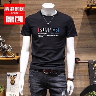 ขายดี!✓✔❦เสื้อ bottoming ผู้ชายสไตล์เกาหลีปี 2022 ฤดูร้อนใหม่ผู้ชายครึ่งแขนสไตล์ยุโรปและอเมริกาพิมพ์แขนสั้นเสื้อยืดผู้ชา