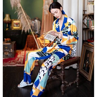 ชุดนอน​ Sunshine savanna pajamas (premium​ silk ​satin)​