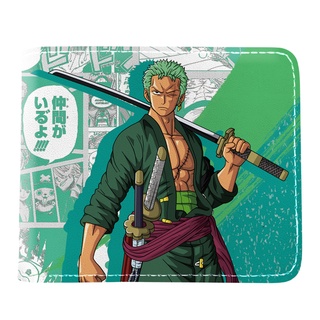 กระเป๋าสตางค์ลําลอง หนัง Pu ลายการ์ตูนวันพีช Nami Roronoa Zoro Sanji เหมาะกับของขวัญ สําหรับเด็กผู้ชาย และผู้หญิง