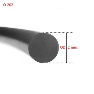 ยางกลมตันเส้น NBR / โอริงน้ำมัน NBR / เส้นยางโอริงเส้นน้ำมันตัน ขนาด OD 2 mm. ราคาต่อเมตร