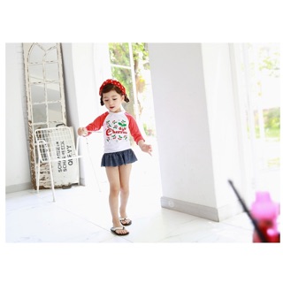 ชุดว่ายน้ำเด็กหญิง ลายเชอร์รี่ by SmileShop4kids