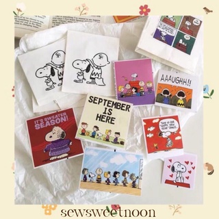 🌷sewsweetnoon🌷 สติ๊กเกอร์ตกแต่งผนัง snoopy เซ็ต 8 แผ่น