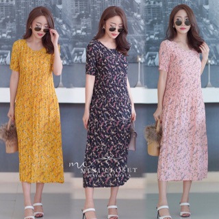 เดรสพลีท 🌷Pleate maxi Dress🌷