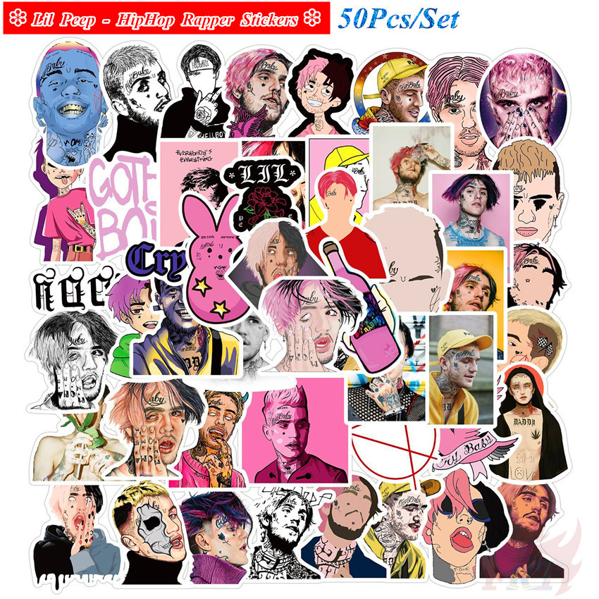 Lil Peep Series 01 สติ๊กเกอร์ 50Pcs/Set Rap Singer HipHop Rapper DIY Fashion Luggage Laptop Skateboard Decals Doodle สติ๊กเกอร์
