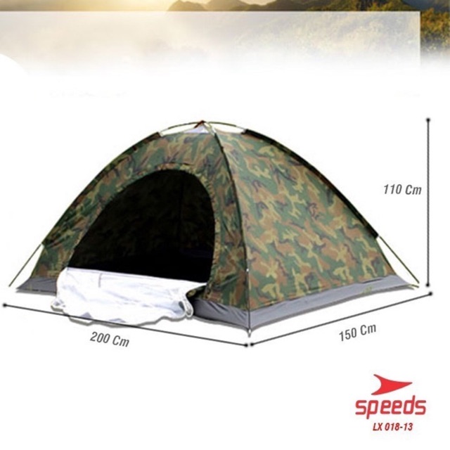 TENDA เต็นท์ตั้งแคมป์กลางแจ้งที่มีความจุ (2 คน) ความเร็วอัตโนมัติ LX018-13 ARMY COLORFUL