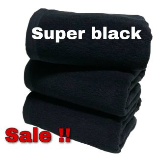 ผ้าเช็ดตัว สีดำ super black สีดำเข้ม