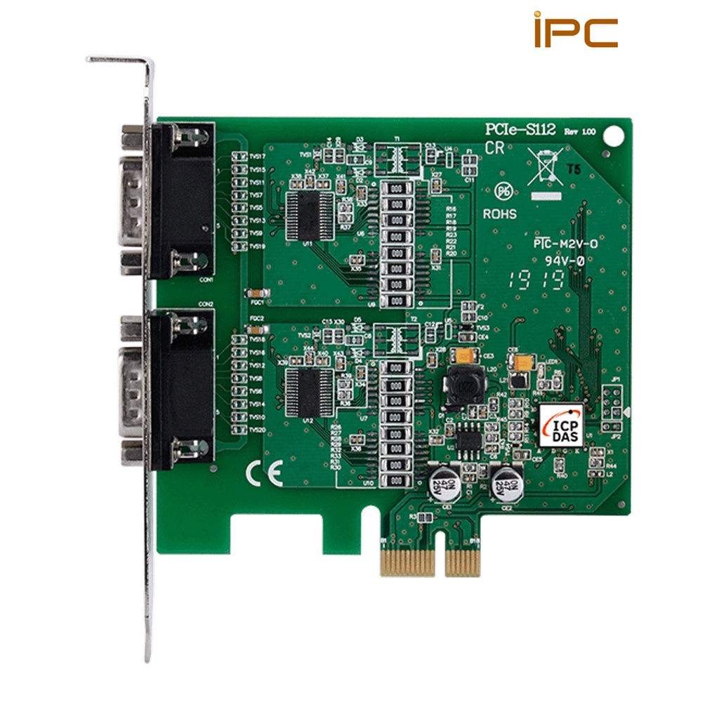 ICP DAS PCIe-S112 | PCIe-S112i - บอร์ดสื่อสารแบบอนุกรม PCI Express พร้อมพอร์ต RS-232 แยก 2 พอร์ต