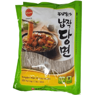 วุ้นเส้นเกาหลี🇰🇷 เส้นแบน jabchae nongshim miga flat glass noddle 1kg.태경 농심미가 납작당면