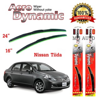 ใบปัดน้ำฝน Aero Dynamic (Diamond eye) ขนาด 16" 24" นิ้ว สำหรับ NISSAN TLIDA จำนวน 1 คู่