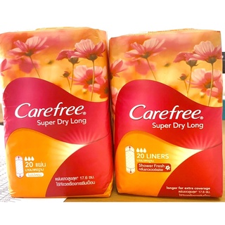 ผ้าอนามัย แคร์ฟรี Carefree Super Dry Long Unscented 20s (2สูตร ไม่มีน้ำหอม&amp;กลิ่นชาวเวอร์เฟรช)