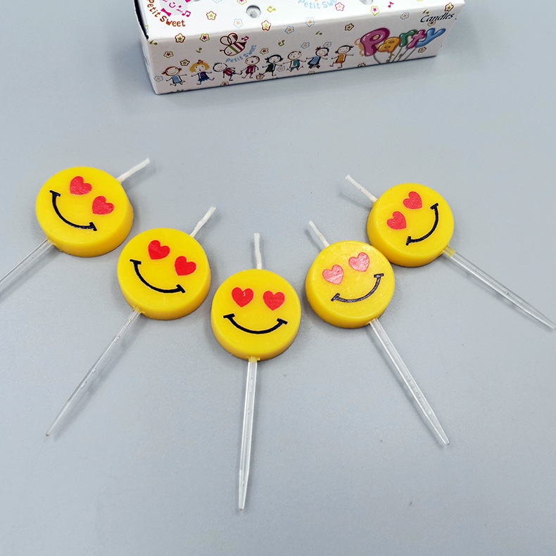 AA11 เทียนวันเกิด เทียนเค้ก ลายหน้ายิ้ม ลายอมยิ้ม สดใส เทียนปีใหม่ - รูปที่ 5