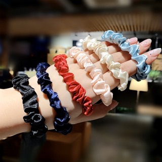 สุดคุ้ม แบบเซต 32.- พร้อมส่ง ยางรัดผมผ้าซาติน ยางมัดผมเกาหลี แบบเซต