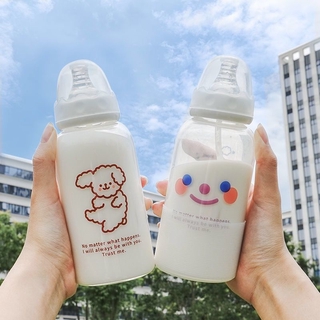 【ความปลอดภัยของวัสดุ】ขายร้อนใหม่น่ารักจุกนมขวดน้ำถ้วยinsพลาสติกผู้ใหญ่เด็กสุทธิสีแดงพร้อมถ้วยฟางนักเรียนหญิงเกาหลีแบบพกพ