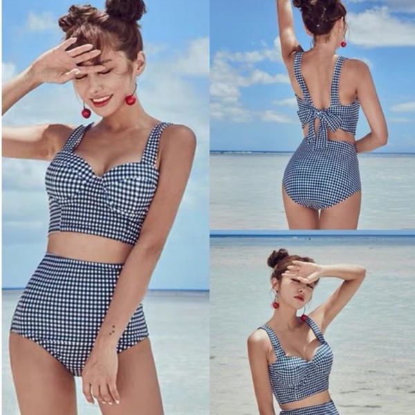 ขายดี Bikini แยกชิ้น ชุดว่ายน้ำเอวสูง สไตล์เกาหลี 9943# มีฟองน้ำ  มีโครง