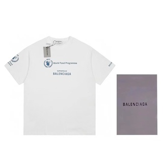 เสื้อยืดผ้าฝ้ายพิมพ์ลายแฟชั่นเสื้อยืด BALENCIAGA [NEW] Unisex เรียบๆ โดนใจทุกเพศทุกวัย [Limited Edition]