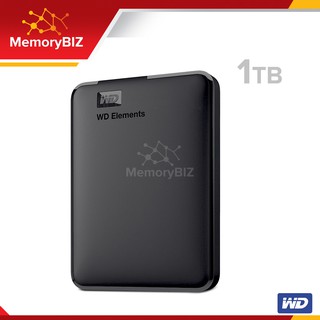 WD Elements ฮาร์ดดิสก์พกพา HDD 2.5 นิ้ว ความจุ 1TB ความเร็วสูง น้ำหนักเบา 2.5" (WDBUZG0010BBK-WESN/3Y) USB3 ประกัน 3 ปี