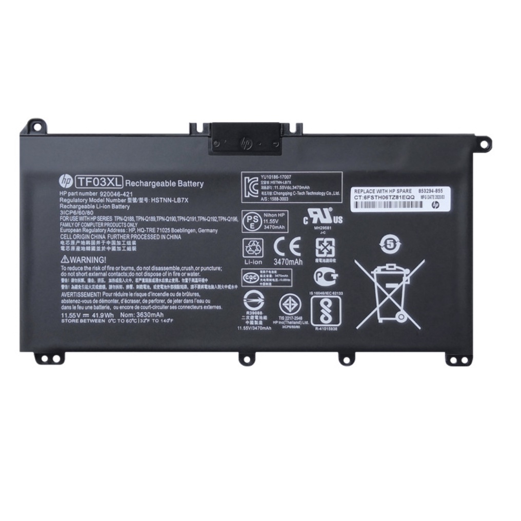 ️ Dmartshop   ( TF03XL ) HP Battery Notebook Laptop TPN-C131 Q188 Q189 Q191 14-bf048TX แบตเตอรี่ โน๊ตบุ๊ค